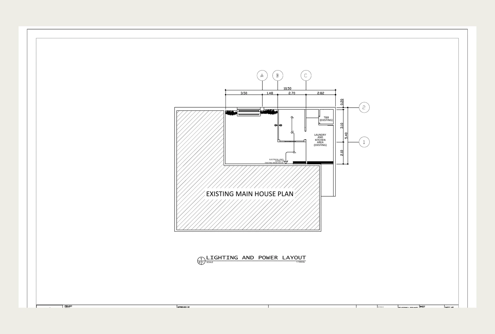 Lighting and power layout