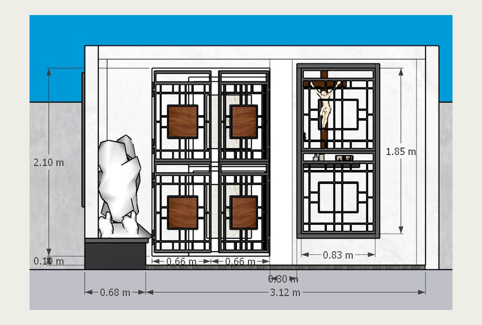 Architectural front elevation study