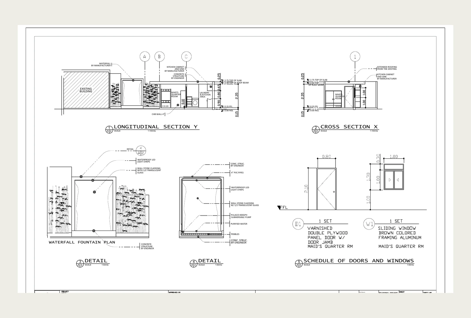 Architectural sections and construction details