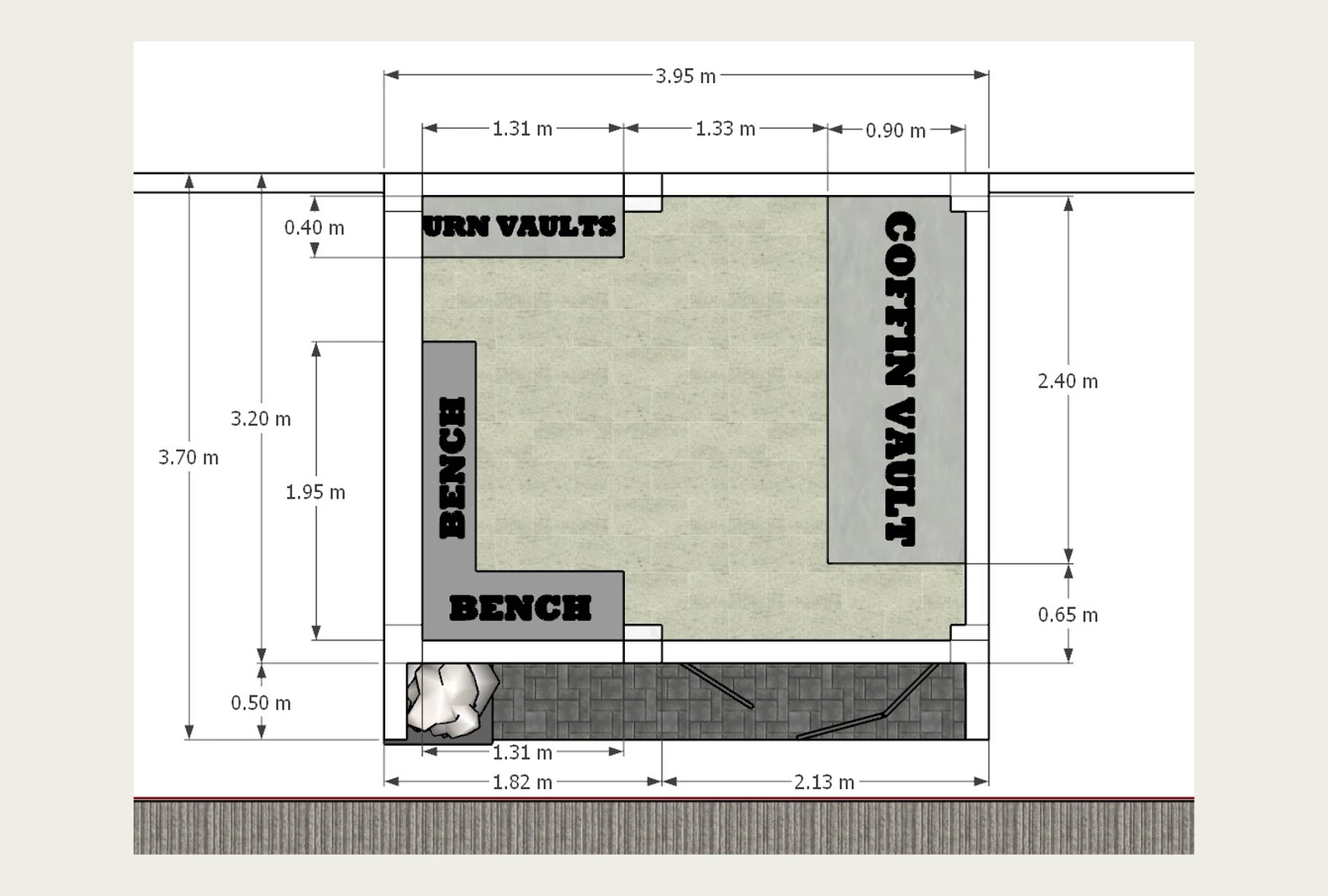 Measured mausoleum floor plan