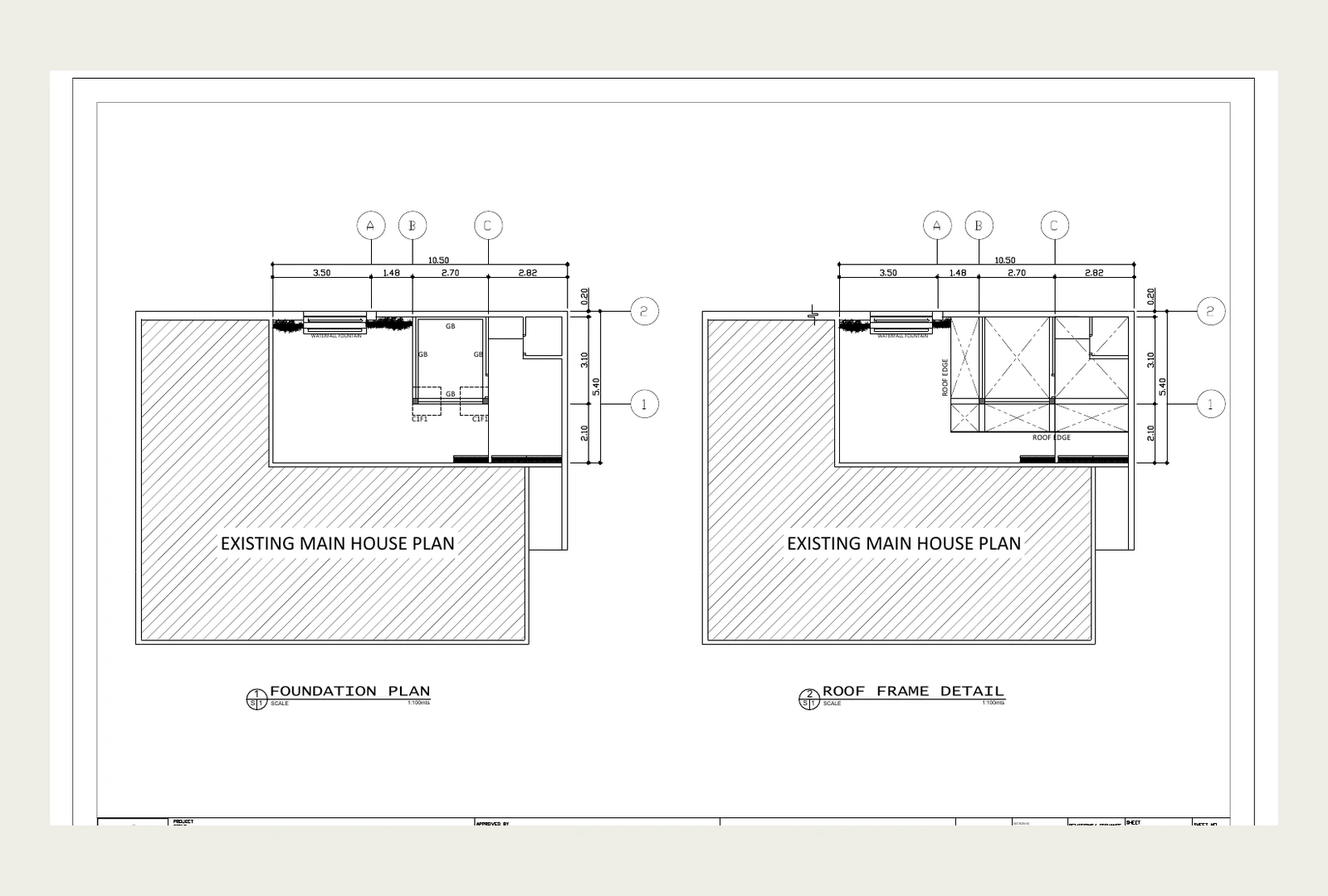 Structural foundation and roof framing studies